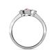 4 - Irina Rhodolite Garnet and Lab Grown Diamond Three Stone Engagement Ring 