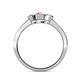 4 - Irina Pink Sapphire and Lab Grown Diamond Three Stone Engagement Ring 