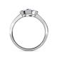 4 - Irina Iolite and Lab Grown Diamond Three Stone Engagement Ring 