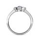 4 - Irina Blue Sapphire and Lab Grown Diamond Three Stone Engagement Ring 