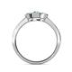 4 - Irina Blue Topaz and Lab Grown Diamond Three Stone Engagement Ring 