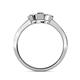 4 - Irina Red Garnet and Lab Grown Diamond Three Stone Engagement Ring 