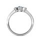 4 - Irina Blue Diamond and White Lab Grown Diamond Three Stone Engagement Ring 