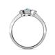 4 - Irina London Blue Topaz and Lab Grown Diamond Three Stone Engagement Ring 