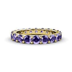 Audrey Iolite U Prong Eternity Band Iolite ctw U Prong Womens Eternity Ring Stackable K Yellow Gold