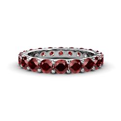 Audrey Red Garnet U Prong Eternity Band Red Garnet ctw U Prong Womens Eternity Ring Stackable K White Gold
