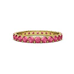 Audrey Rhodolite Garnet U Prong Eternity Band Rhodolite Garnet ctw U Prong Womens Eternity Ring Stackable K Yellow Gold