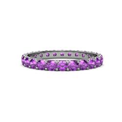 Audrey Amethyst U Prong Eternity Band Amethyst ctw U Prong Womens Eternity Ring Stackable Platinum