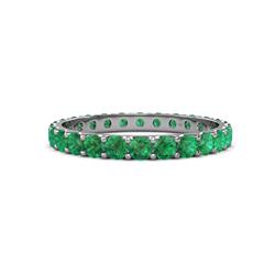 Audrey Emerald U Prong Eternity Band Emerald ctw U Prong Womens Eternity Ring Stackable Platinum