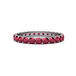 Audrey Ruby U Prong Eternity Band Ruby ctw U Prong Womens Eternity Ring Stackable Platinum