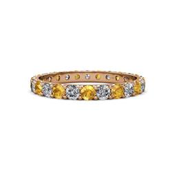 Audrey Citrine and Diamond U Prong Eternity Band Citrine and Diamond ctw U Prong Womens Eternity Ring Stackable K Rose Gold