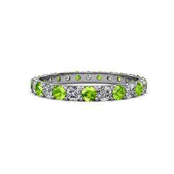Audrey Peridot and Diamond U Prong Eternity Band Peridot and Diamond ctw U Prong Womens Eternity Ring Stackable K White Gold