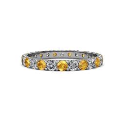 Audrey Citrine and Diamond U Prong Eternity Band Citrine and Diamond ctw U Prong Womens Eternity Ring Stackable K White Gold
