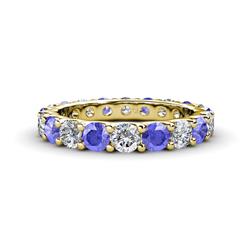 Audrey Tanzanite and Diamond U Prong Eternity Band Tanzanite and Diamond ctw U Prong Womens Eternity Ring Stackable K Yellow Gold