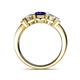 4 - Raea Blue Sapphire and Lab Grown Diamond Three Stone Engagement Ring 