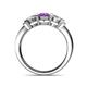 4 - Raea Amethyst and Lab Grown Diamond Three Stone Engagement Ring 