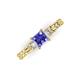 3 - Lyla Classic Princess Cut Tanzanite and Diamond Braided Shank Three Stone Engagement Ring 