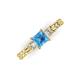 3 - Lyla Classic Princess Cut Blue Topaz and Diamond Braided Shank Three Stone Engagement Ring 
