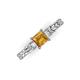 3 - Lyla Classic Princess Cut Citrine and Diamond Braided Shank Three Stone Engagement Ring 