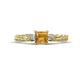 1 - Lyla Classic Princess Cut Citrine and Diamond Braided Shank Three Stone Engagement Ring 