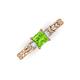 3 - Lyla Classic Princess Cut Peridot and Diamond Braided Shank Three Stone Engagement Ring 