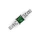 3 - Lyla Classic Diamond and Lab Created Alexandrite Braided Shank Three Stone Engagement Ring 