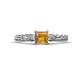 1 - Lyla Classic Princess Cut Citrine and Diamond Braided Shank Three Stone Engagement Ring 