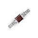 3 - Lyla Classic Princess Cut Red Garnet and Diamond Braided Shank Three Stone Engagement Ring 