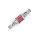 3 - Lyla Classic Princess Cut Rhodolite Garnet and Diamond Braided Shank Three Stone Engagement Ring 