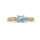 1 - Lyla Classic Princess Cut Aquamarine and Diamond Braided Shank Three Stone Engagement Ring 