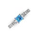 3 - Lyla Classic Princess Cut Blue Topaz and Diamond Braided Shank Three Stone Engagement Ring 