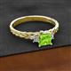 2 - Lyla Classic Princess Cut Peridot and Diamond Braided Shank Three Stone Engagement Ring 