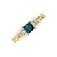 3 - Lyla Classic Princess Cut London Blue Topaz and Diamond Braided Shank Three Stone Engagement Ring 