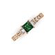 3 - Lyla Classic Diamond and Lab Created Alexandrite Braided Shank Three Stone Engagement Ring 