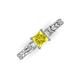 3 - Lyla Classic Princess Cut Yellow and White Diamond Braided Shank Three Stone Engagement Ring 