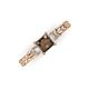 3 - Lyla Classic Princess Cut Smoky Quartz and Diamond Braided Shank Three Stone Engagement Ring 