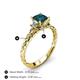 4 - Lyla Classic Princess Cut London Blue Topaz and Diamond Braided Shank Three Stone Engagement Ring 
