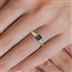 5 - Lyla Classic Princess Cut London Blue Topaz and Diamond Braided Shank Three Stone Engagement Ring 