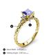 4 - Lyla Classic Princess Cut Tanzanite and Diamond Braided Shank Three Stone Engagement Ring 