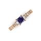 3 - Lyla Classic Princess Cut Iolite and Diamond Braided Shank Three Stone Engagement Ring 