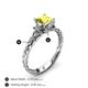 4 - Lyla Classic Princess Cut Yellow and White Diamond Braided Shank Three Stone Engagement Ring 