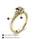 4 - Lyla Classic Princess Cut Smoky Quartz and Diamond Braided Shank Three Stone Engagement Ring 
