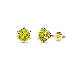 Kenna Yellow Diamond Martini Solitaire Stud Earrings Yellow Diamond Six Prong Martini Solitaire Stud Earrings ctw K Yellow Gold