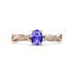 1 - Stacie Desire Oval Cut Tanzanite and Round Lab Grown Diamond Twist Infinity Shank Engagement Ring 