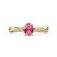 1 - Stacie Desire Oval Cut Pink Tourmaline and Round Lab Grown Diamond Twist Infinity Shank Engagement Ring 