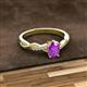 2 - Stacie Desire Oval Cut Amethyst and Round Lab Grown Diamond Twist Infinity Shank Engagement Ring 