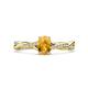 1 - Stacie Desire Oval Cut Citrine and Round Lab Grown Diamond Twist Infinity Shank Engagement Ring 