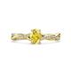 1 - Stacie Desire Oval Cut Yellow Sapphire and Round Lab Grown Diamond Twist Infinity Shank Engagement Ring 