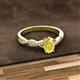 2 - Stacie Desire Oval Cut Yellow Sapphire and Round Lab Grown Diamond Twist Infinity Shank Engagement Ring 