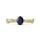 1 - Stacie Desire Oval Cut Blue Sapphire and Round Lab Grown Diamond Twist Infinity Shank Engagement Ring 